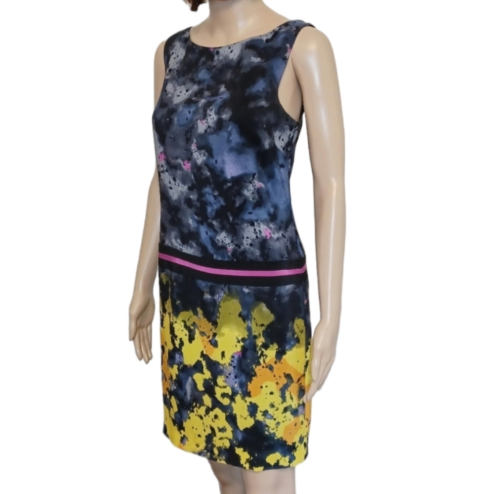 Suzi Chin for Maggy Boutique Silk Watercolor Art Dress - Size 4